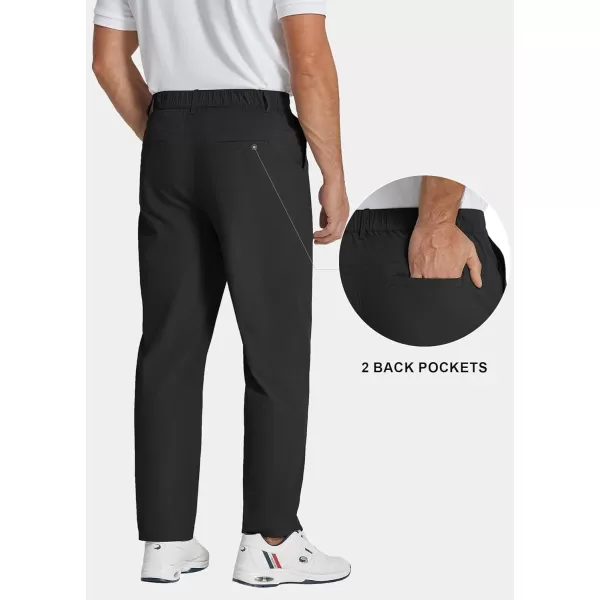 COOFANDY Men's Casual Pants Classic Fit Flat Front Pants Lightweight Elastic Waist Golf Trousers with Pockets