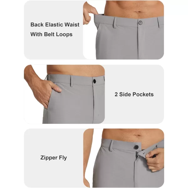 COOFANDY Men's Casual Pants Classic Fit Flat Front Pants Lightweight Elastic Waist Golf Trousers with Pockets