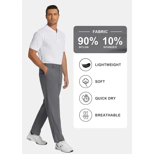 COOFANDY Men's Casual Pants Classic Fit Flat Front Pants Lightweight Elastic Waist Golf Trousers with Pockets