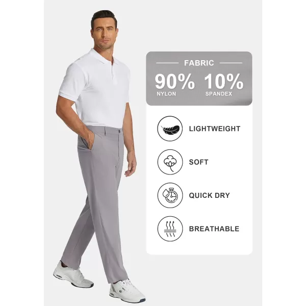COOFANDY Men's Casual Pants Classic Fit Flat Front Pants Lightweight Elastic Waist Golf Trousers with Pockets