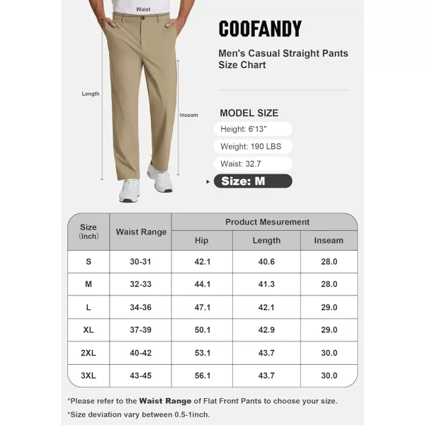 COOFANDY Men's Casual Pants Classic Fit Flat Front Pants Lightweight Elastic Waist Golf Trousers with Pockets