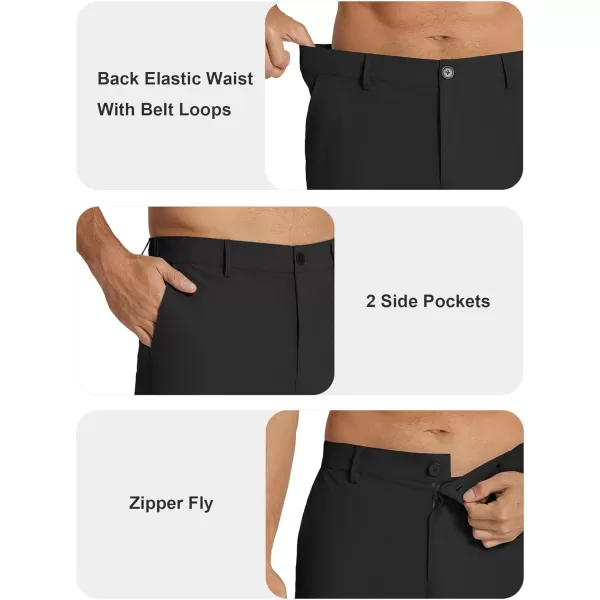 COOFANDY Men's Casual Pants Classic Fit Flat Front Pants Lightweight Elastic Waist Golf Trousers with Pockets