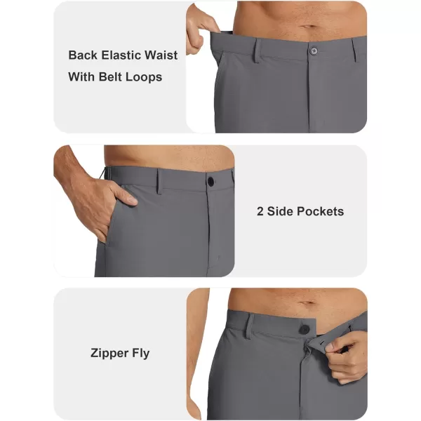 COOFANDY Men's Casual Pants Classic Fit Flat Front Pants Lightweight Elastic Waist Golf Trousers with Pockets