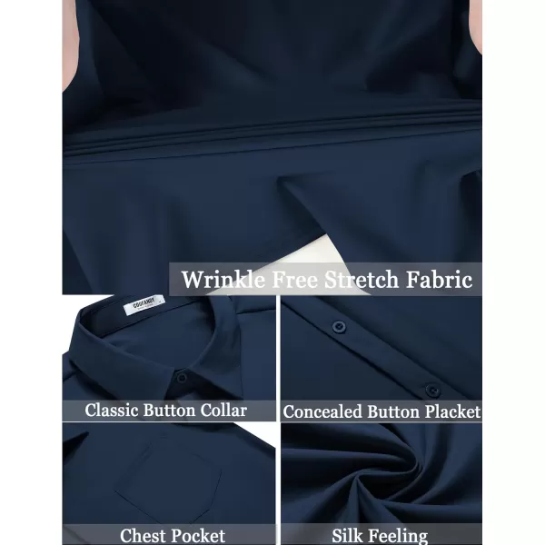 COOFANDY Men's Casual Short Sleeve Button Down Shirt Summer Wrinkle Free Stretch Untucked Dress Shirts