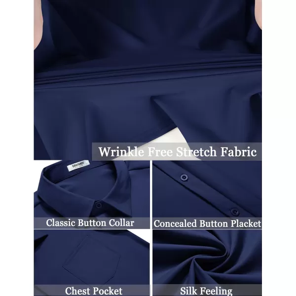COOFANDY Men's Casual Short Sleeve Button Down Shirt Summer Wrinkle Free Stretch Untucked Dress Shirts