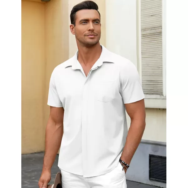 COOFANDY Men's Casual Short Sleeve Button Down Shirt Summer Wrinkle Free Stretch Untucked Dress Shirts