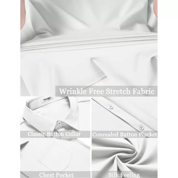 COOFANDY Men's Casual Short Sleeve Button Down Shirt Summer Wrinkle Free Stretch Untucked Dress Shirts
