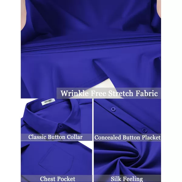 COOFANDY Men's Casual Short Sleeve Button Down Shirt Summer Wrinkle Free Stretch Untucked Dress Shirts