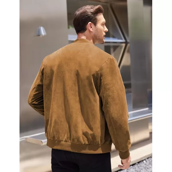 COOFANDY Men's Casual Varsity Jacket Vintage Lightweight Suede Bomber Jackets