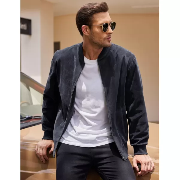 COOFANDY Men's Casual Varsity Jacket Vintage Lightweight Suede Bomber Jackets