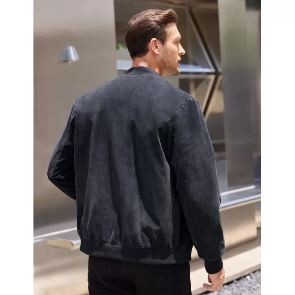 COOFANDY Men's Casual Varsity Jacket Vintage Lightweight Suede Bomber Jackets