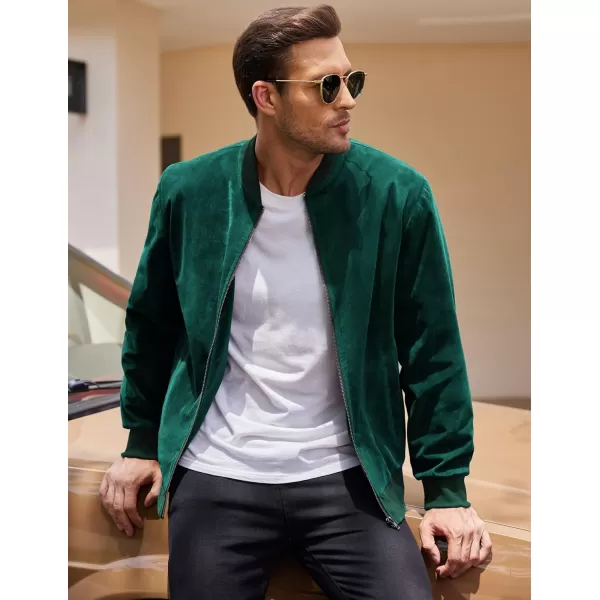 COOFANDY Men's Casual Varsity Jacket Vintage Lightweight Suede Bomber Jackets