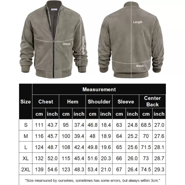COOFANDY Men's Casual Varsity Jacket Vintage Lightweight Suede Bomber Jackets