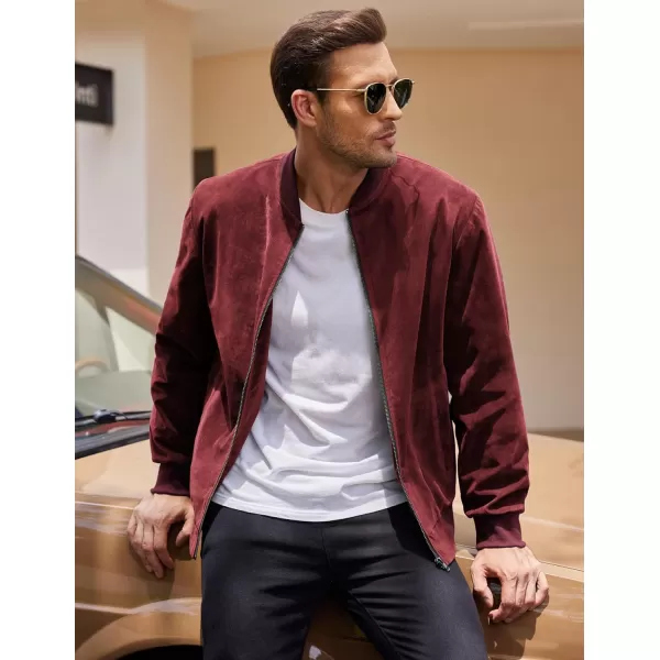 COOFANDY Men's Casual Varsity Jacket Vintage Lightweight Suede Bomber Jackets