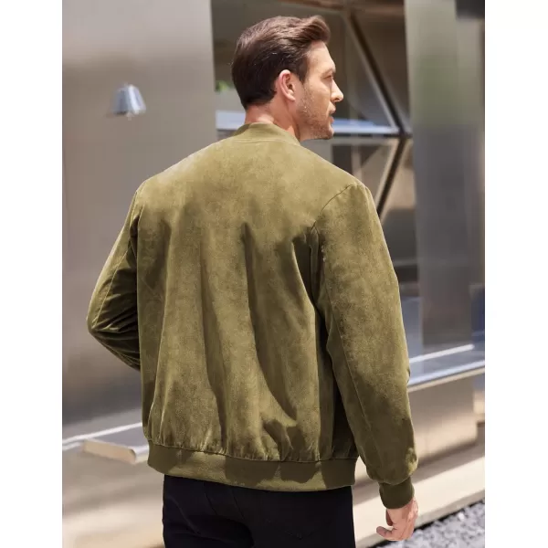COOFANDY Men's Casual Varsity Jacket Vintage Lightweight Suede Bomber Jackets