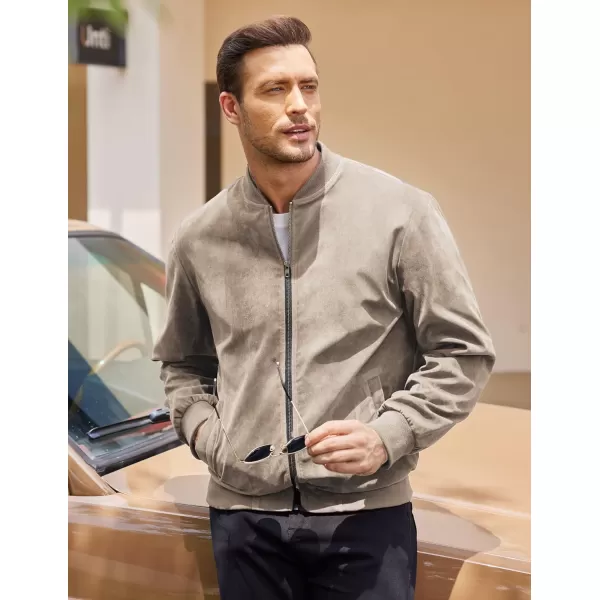 COOFANDY Men's Casual Varsity Jacket Vintage Lightweight Suede Bomber Jackets