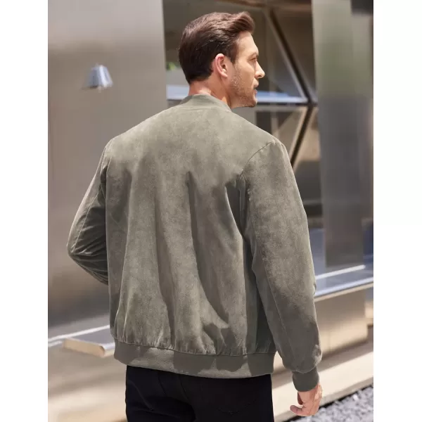 COOFANDY Men's Casual Varsity Jacket Vintage Lightweight Suede Bomber Jackets