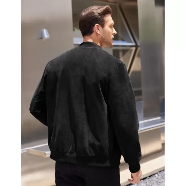 COOFANDY Men's Casual Varsity Jacket Vintage Lightweight Suede Bomber Jackets