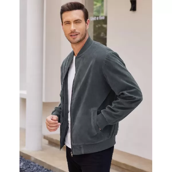 COOFANDY Men's Casual Varsity Jacket Vintage Lightweight Suede Bomber Jackets