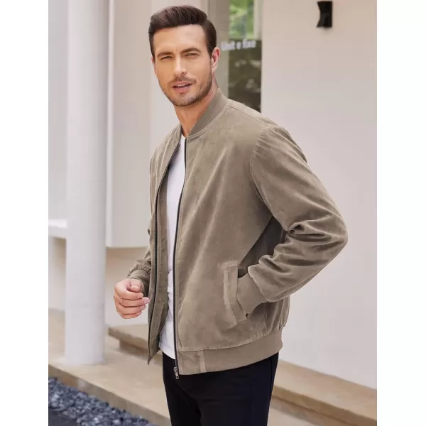 COOFANDY Men's Casual Varsity Jacket Vintage Lightweight Suede Bomber Jackets