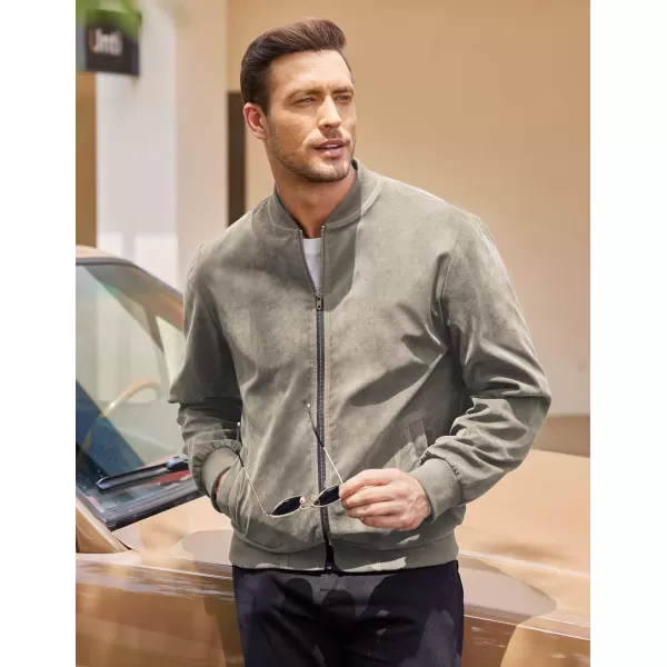 COOFANDY Men's Casual Varsity Jacket Vintage Lightweight Suede Bomber Jackets