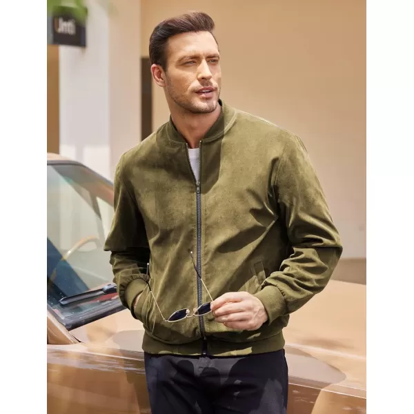 COOFANDY Men's Casual Varsity Jacket Vintage Lightweight Suede Bomber Jackets