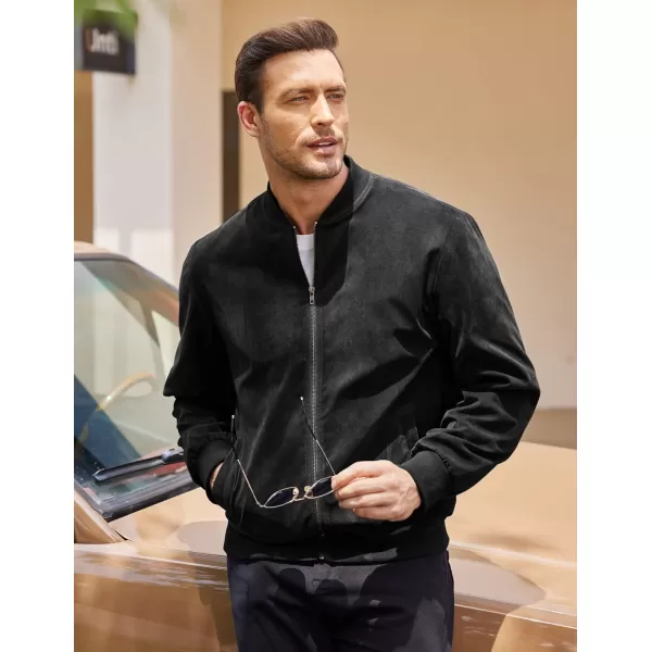 COOFANDY Men's Casual Varsity Jacket Vintage Lightweight Suede Bomber Jackets