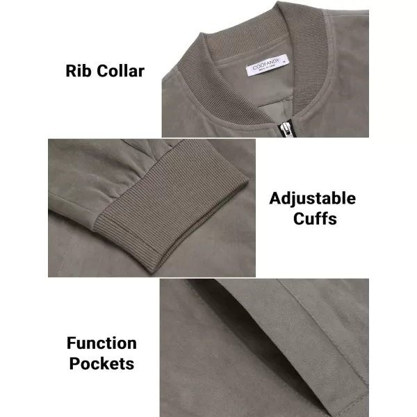COOFANDY Men's Casual Varsity Jacket Vintage Lightweight Suede Bomber Jackets