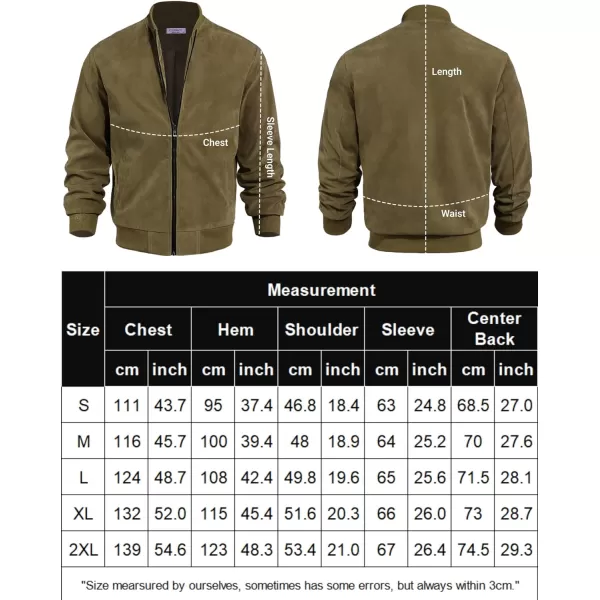 COOFANDY Men's Casual Varsity Jacket Vintage Lightweight Suede Bomber Jackets