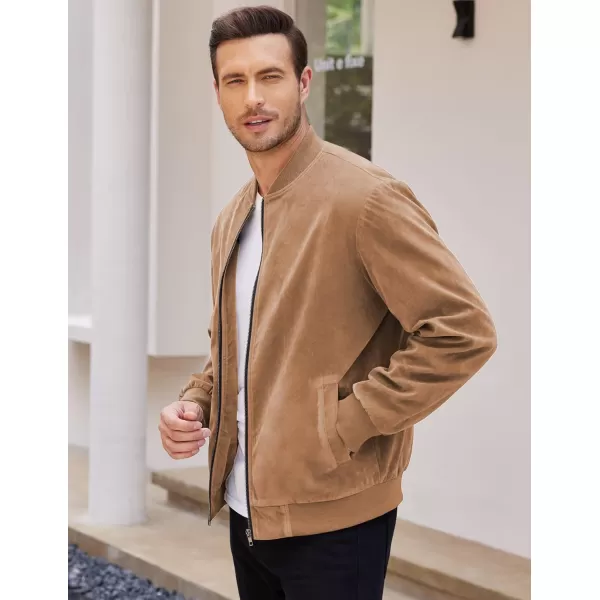 COOFANDY Men's Casual Varsity Jacket Vintage Lightweight Suede Bomber Jackets