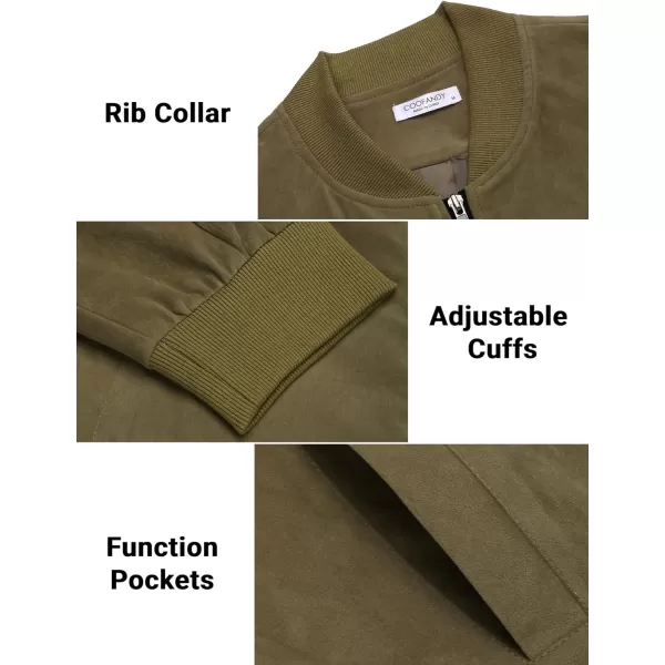 COOFANDY Men's Casual Varsity Jacket Vintage Lightweight Suede Bomber Jackets