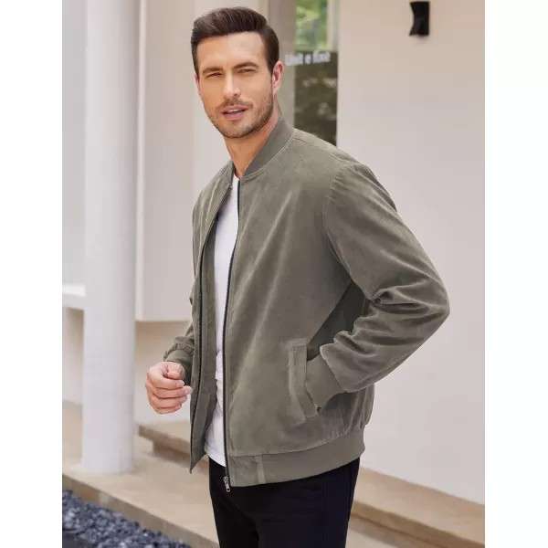 COOFANDY Men's Casual Varsity Jacket Vintage Lightweight Suede Bomber Jackets