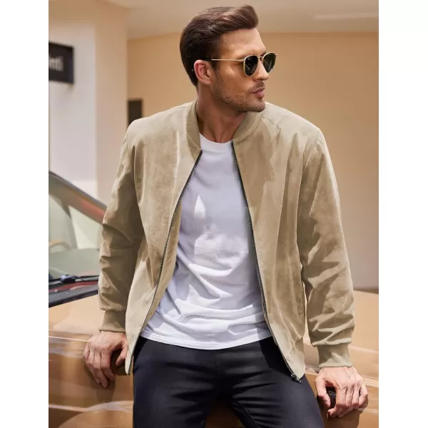 COOFANDY Men's Casual Varsity Jacket Vintage Lightweight Suede Bomber Jackets