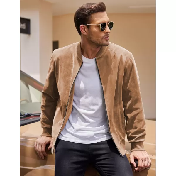 COOFANDY Men's Casual Varsity Jacket Vintage Lightweight Suede Bomber Jackets