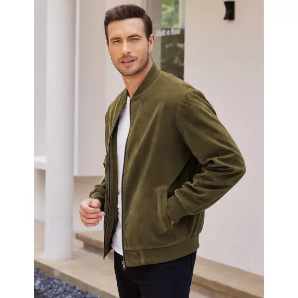 COOFANDY Men's Casual Varsity Jacket Vintage Lightweight Suede Bomber Jackets