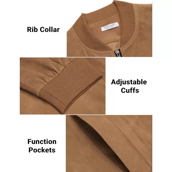 COOFANDY Men's Casual Varsity Jacket Vintage Lightweight Suede Bomber Jackets