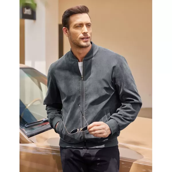 COOFANDY Men's Casual Varsity Jacket Vintage Lightweight Suede Bomber Jackets