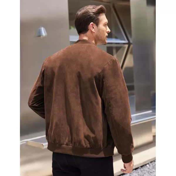 COOFANDY Men's Casual Varsity Jacket Vintage Lightweight Suede Bomber Jackets