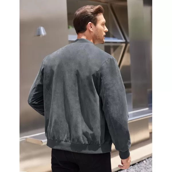 COOFANDY Men's Casual Varsity Jacket Vintage Lightweight Suede Bomber Jackets