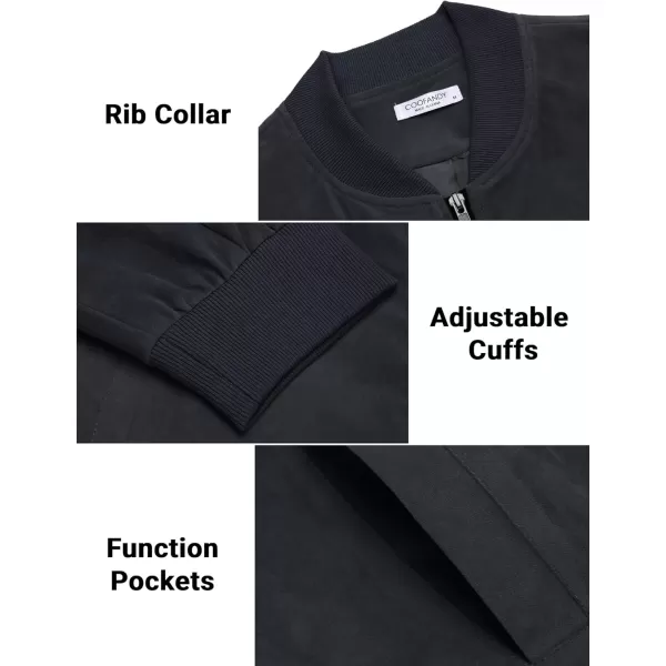 COOFANDY Men's Casual Varsity Jacket Vintage Lightweight Suede Bomber Jackets