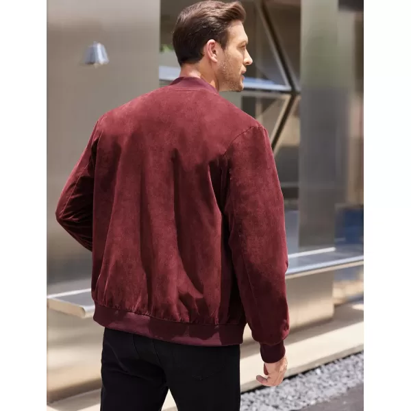 COOFANDY Men's Casual Varsity Jacket Vintage Lightweight Suede Bomber Jackets