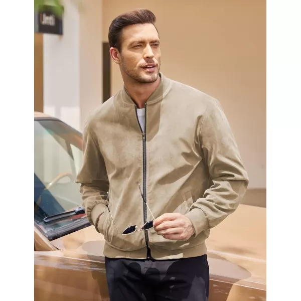 COOFANDY Men's Casual Varsity Jacket Vintage Lightweight Suede Bomber Jackets
