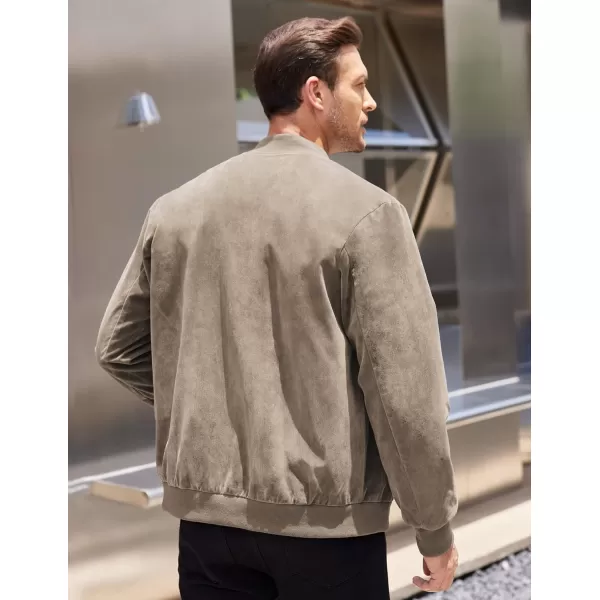 COOFANDY Men's Casual Varsity Jacket Vintage Lightweight Suede Bomber Jackets