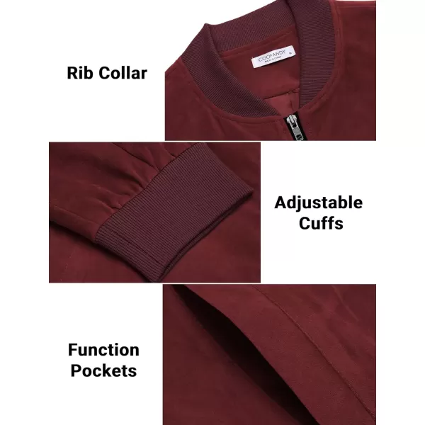 COOFANDY Men's Casual Varsity Jacket Vintage Lightweight Suede Bomber Jackets