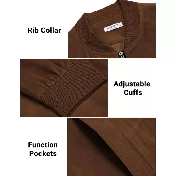 COOFANDY Men's Casual Varsity Jacket Vintage Lightweight Suede Bomber Jackets