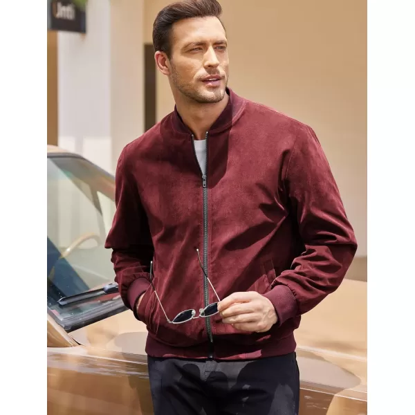 COOFANDY Men's Casual Varsity Jacket Vintage Lightweight Suede Bomber Jackets