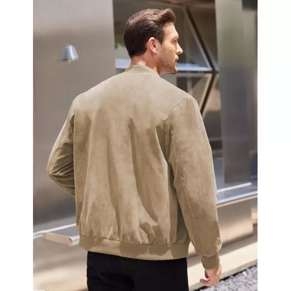 COOFANDY Men's Casual Varsity Jacket Vintage Lightweight Suede Bomber Jackets