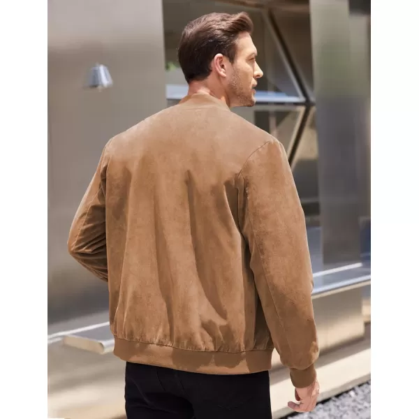 COOFANDY Men's Casual Varsity Jacket Vintage Lightweight Suede Bomber Jackets
