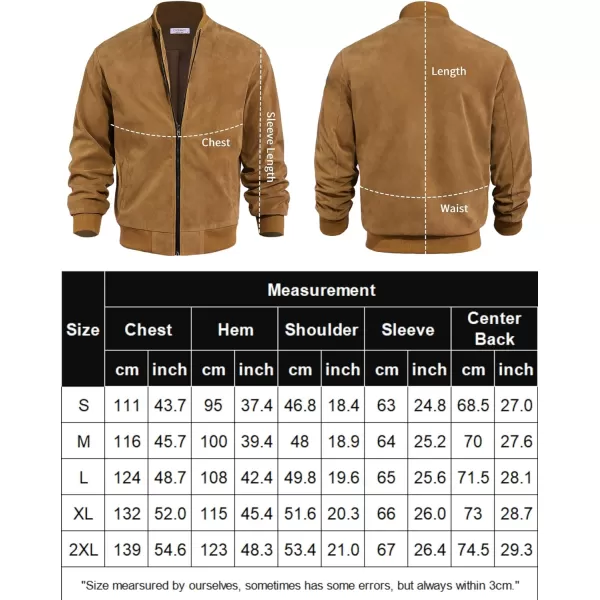 COOFANDY Men's Casual Varsity Jacket Vintage Lightweight Suede Bomber Jackets