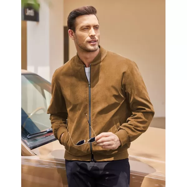 COOFANDY Men's Casual Varsity Jacket Vintage Lightweight Suede Bomber Jackets